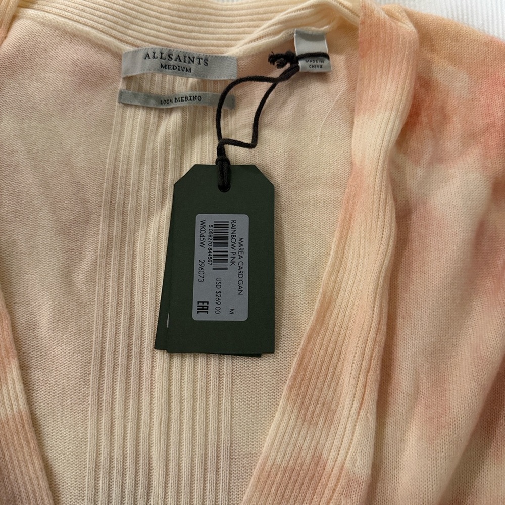 Allsaints Marea Tie Dye Cardigan Sweater M - Picture 3 of 4